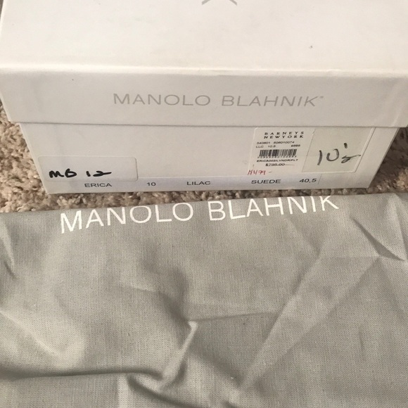 Manolo Blahnik Erica Lilac Suede Loafer 10.5 - Picture 7 of 8